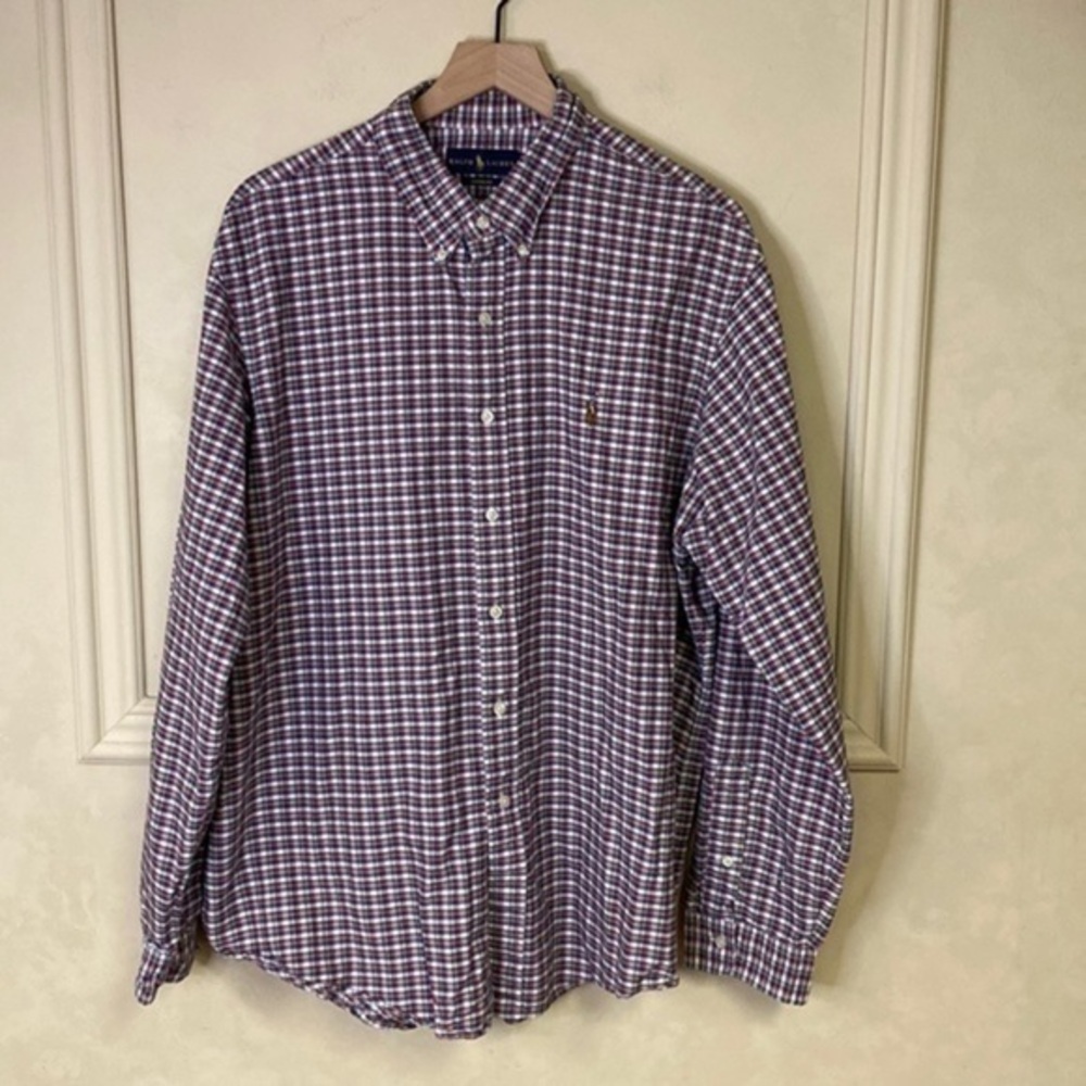 Vintage Polo Ralph Lauren Checkered Button Down Shirt size XXL